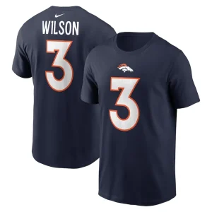 Russell wilson denver broncos nike player name number t shirt Navy