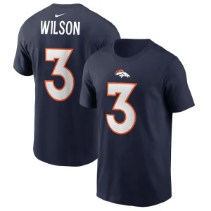 Russell wilson denver broncos nike player name number t shirt Navy