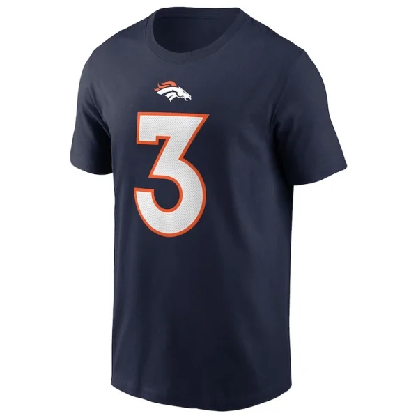 Russell wilson denver broncos nike player name number t shirt Navy M