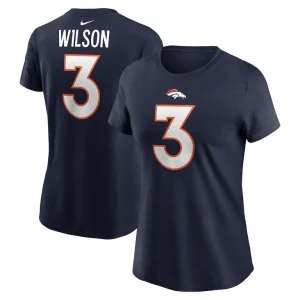 Russell wilson denver broncos nike womens player name number t shirt Navy