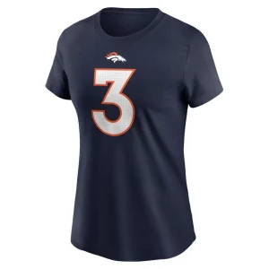 Russell wilson denver broncos nike womens player name number t shirt Navy M