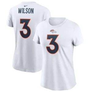 Russell wilson denver broncos nike womens player name number t shirt White