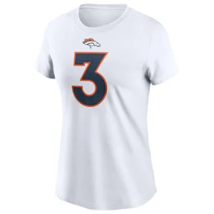 Russell wilson denver broncos nike womens player name number t shirt White M