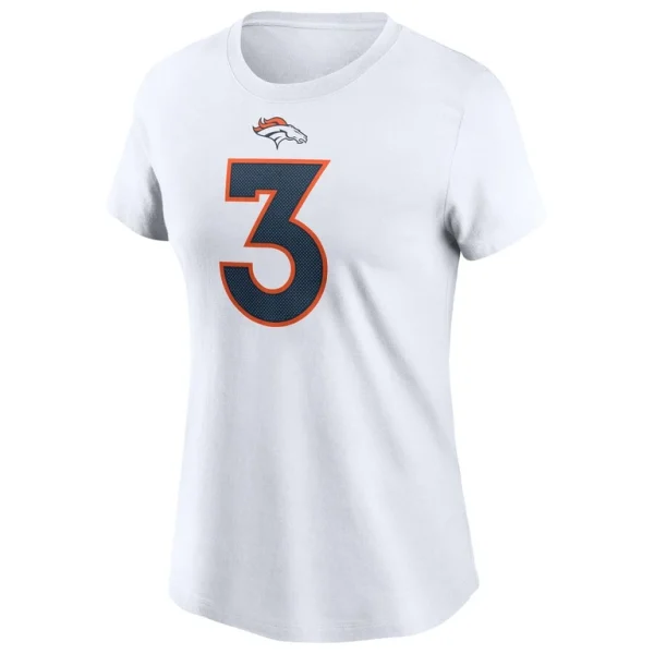 Russell wilson denver broncos nike womens player name number t shirt White M