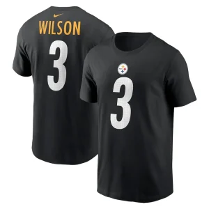 Russell wilson pittsburgh steelers nike name number t shirt – black Multi