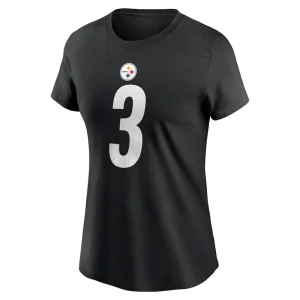 Russell wilson pittsburgh steelers nike womens name number t shirt – black Multi M
