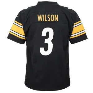 Russell wilson pittsburgh steelers nike youth team player game jersey Black Yth L