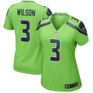 Russell wilson seattle seahawks nike womens alternate game jersey Neon green