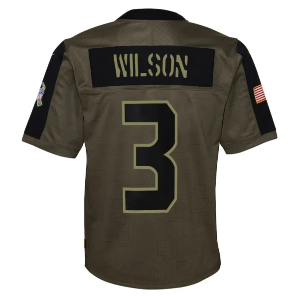 Russell wilson seattle seahawks nike youth salute to service game jersey Olive Yth L