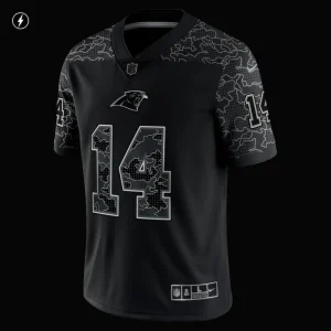 Sam darnold carolina panthers nike rflctv limited jersey Black XL