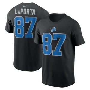 Sam laporta detroit lions nike name number t shirt Black