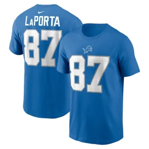 Sam laporta detroit lions nike name number t shirt Blue
