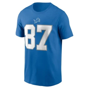 Sam laporta detroit lions nike name number t shirt Blue M