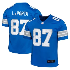Sam laporta detroit lions nike youth team player game jersey Blue