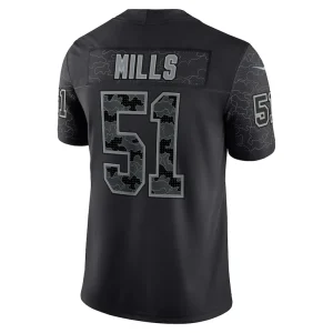 Sam mills carolina panthers nike retired player rflctv limited jersey Black 2XL