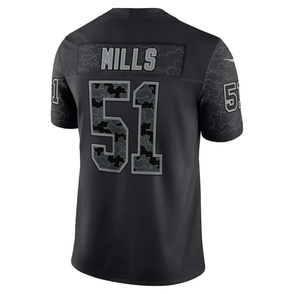 Sam mills carolina panthers nike retired player rflctv limited jersey Black 2XL