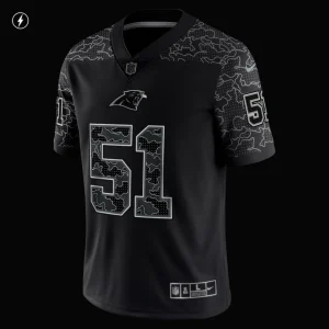 Sam mills carolina panthers nike retired player rflctv limited jersey Black XL