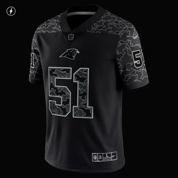 Sam mills carolina panthers nike retired player rflctv limited jersey Black XL