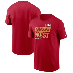 San francisco 49ers nike 2022 nfc west division champions locker room trophy collection t shirt Scarlet