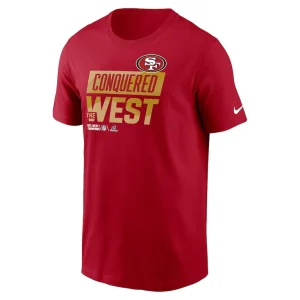 San francisco 49ers nike 2022 nfc west division champions locker room trophy collection t shirt Scarlet M
