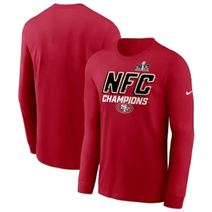 San francisco 49ers nike 2023 nfc champions iconic long sleeve t shirt Scarlet