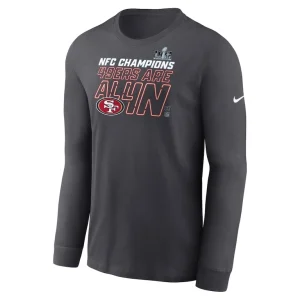 San francisco 49ers nike 2023 nfc champions locker room trophy collection long sleeve t shirt anthracite Multi M