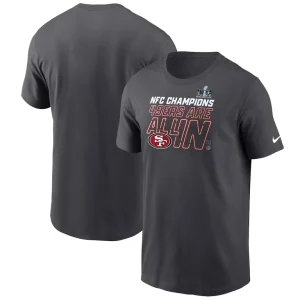 San francisco 49ers nike 2023 nfc champions locker room trophy collection t shirt anthracite Multi