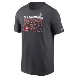 San francisco 49ers nike 2023 nfc champions locker room trophy collection t shirt anthracite Multi M