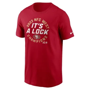 San francisco 49ers nike 2023 nfc west division champions locker room trophy collection t shirt Scarlet M