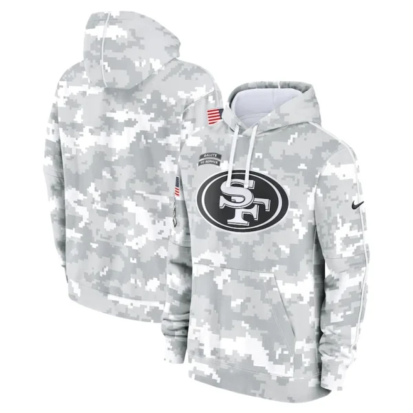 San francisco 49ers nike 2024 salute to service club fleece pullover hoodie Arctic camo