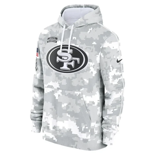 San francisco 49ers nike 2024 salute to service club fleece pullover hoodie Arctic camo M