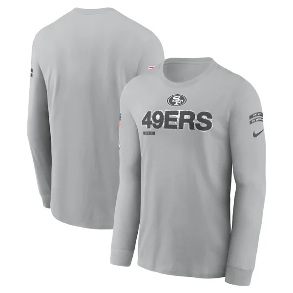 San francisco 49ers nike 2024 salute to service long sleeve t shirt Gray