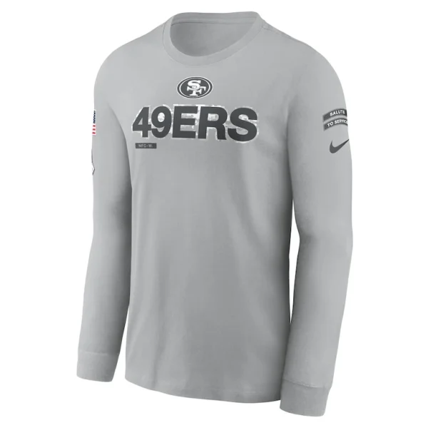 San francisco 49ers nike 2024 salute to service long sleeve t shirt Gray M