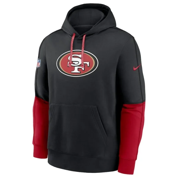 San francisco 49ers nike 2024 sideline club pullover hoodie Black M