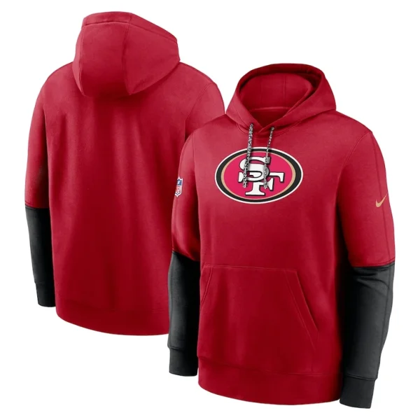 San francisco 49ers nike 2024 sideline club pullover hoodie Scarlet