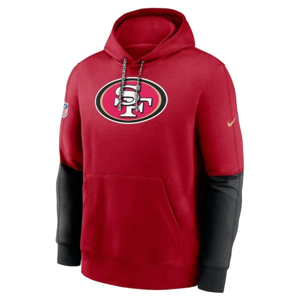 San francisco 49ers nike 2024 sideline club pullover hoodie Scarlet M