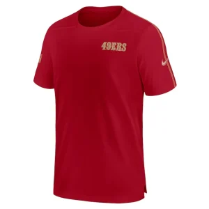 San francisco 49ers nike 2024 sideline coach uv performance t shirt Scarlet M