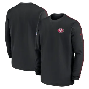 San francisco 49ers nike 2024 sideline coaches long sleeve top Black