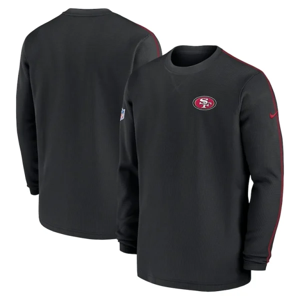 San francisco 49ers nike 2024 sideline coaches long sleeve top Black