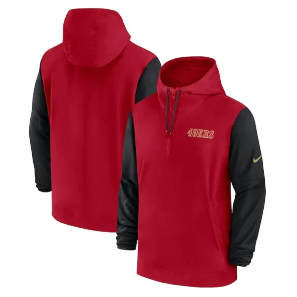 San francisco 49ers nike 202425 sideline pre game player 12 zip hoodie jacket Scarletblack