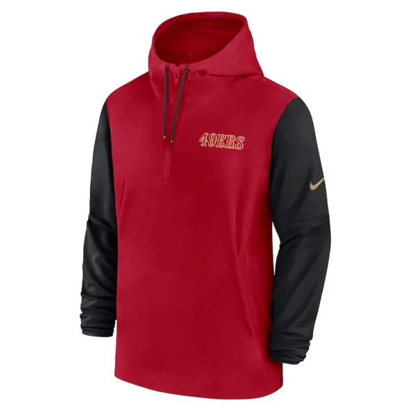 San francisco 49ers nike 202425 sideline pre game player 12 zip hoodie jacket Scarletblack M