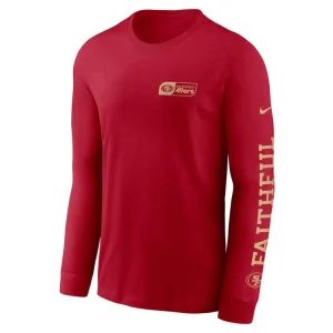 San francisco 49ers nike all out long sleeve t shirt Scarlet M
