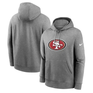 San francisco 49ers nike big tall rewind club fleece pullover hoodie Heather charcoal