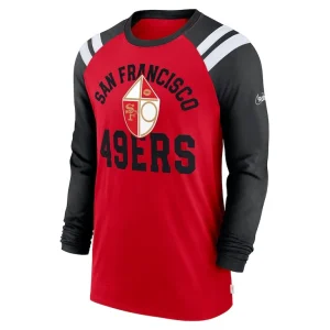 San francisco 49ers nike classic arc raglan tri blend long sleeve t shirt Scarletblack M