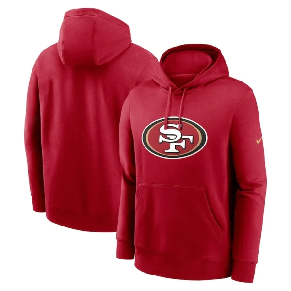 San francisco 49ers nike club logo pullover hoodie Scarlet