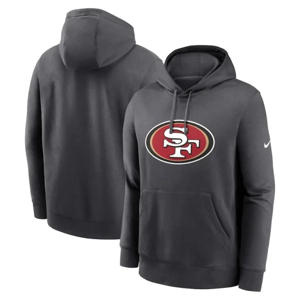 San francisco 49ers nike club logo pullover hoodie anthracite Multi