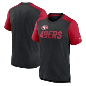 San francisco 49ers nike color block team name t shirt Heathered black