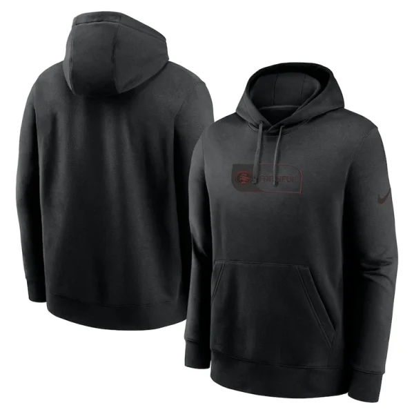 San francisco 49ers nike edge french terry club pullover hoodie Black