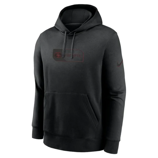 San francisco 49ers nike edge french terry club pullover hoodie Black M