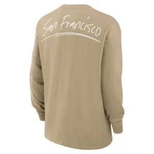 San francisco 49ers nike essential statement max90 long sleeve t shirt tan Multi L